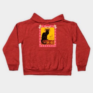 Le Chat Noir D'Amour Heart And Cherub Border Kids Hoodie